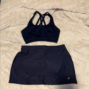 Varsity Spirit Navy Sports Bra and Skirt Set
